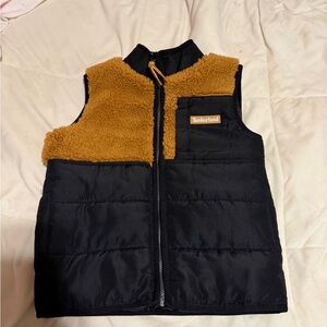Timberland Kids' Black and Brown Fleece Vest